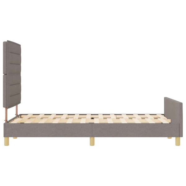 vidaXL Bed Frame with Headboard Taupe 140 x 200 cm Fabric