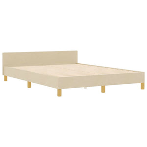 vidaXL Bed Frame with Headboard Cream 140 x 200 cm Fabric