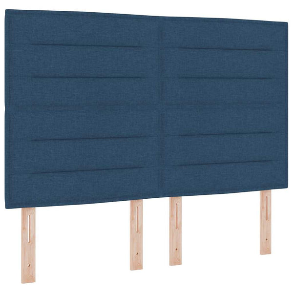 vidaXL Bed Frame with Headboard Blue 140 x 200 cm Fabric