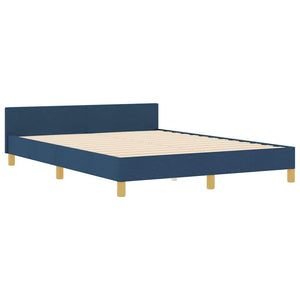 vidaXL Bed Frame with Headboard Blue 140 x 200 cm Fabric