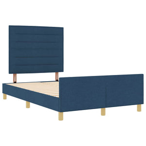 vidaXL Bed Frame with Headboard Blue 140 x 200 cm Fabric