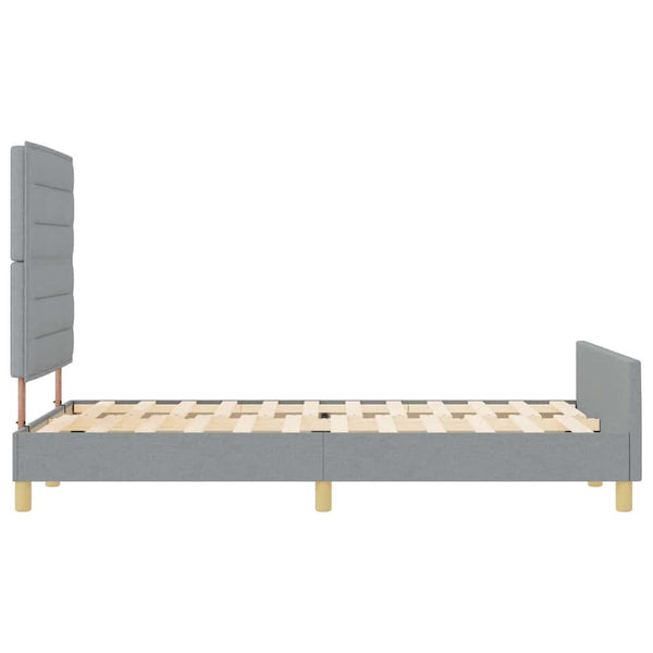 vidaXL Bed Frame with Headboard Light Grey 160 x 200 cm Fabric