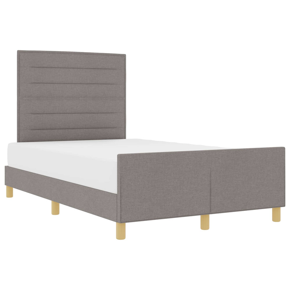 vidaXL Bed Frame with Headboard Taupe 160 x 200 cm Fabric