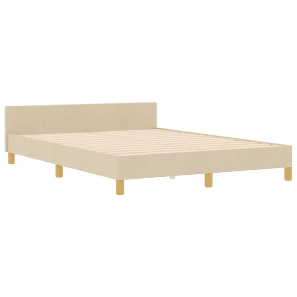 vidaXL Bed Frame with Headboard Cream 160 x 200 cm Fabric
