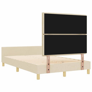 vidaXL Bed Frame with Headboard Cream 160 x 200 cm Fabric