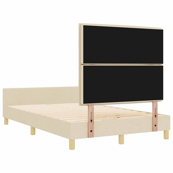 vidaXL Bed Frame with Headboard Cream 160 x 200 cm Fabric