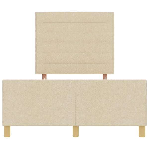vidaXL Bed Frame with Headboard Cream 160 x 200 cm Fabric