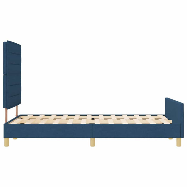 vidaXL Bed Frame with Headboard Blue 160 x 200 cm Fabric