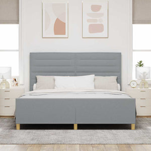 vidaXL Bed Frame with Headboard Light Grey 180 x 200 cm Fabric