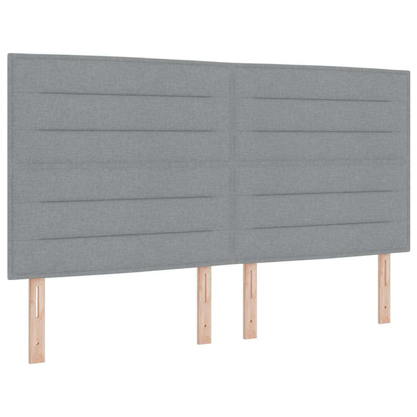 vidaXL Bed Frame with Headboard Light Grey 180 x 200 cm Fabric