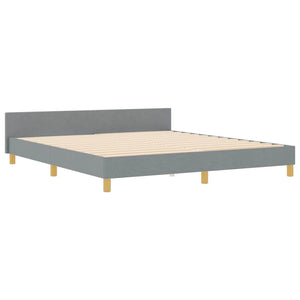 vidaXL Bed Frame with Headboard Light Grey 180 x 200 cm Fabric