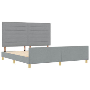vidaXL Bed Frame with Headboard Light Grey 180 x 200 cm Fabric