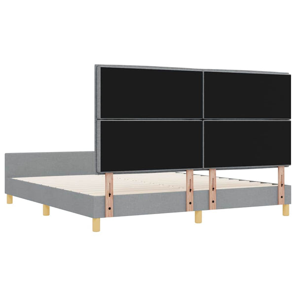 vidaXL Bed Frame with Headboard Light Grey 180 x 200 cm Fabric