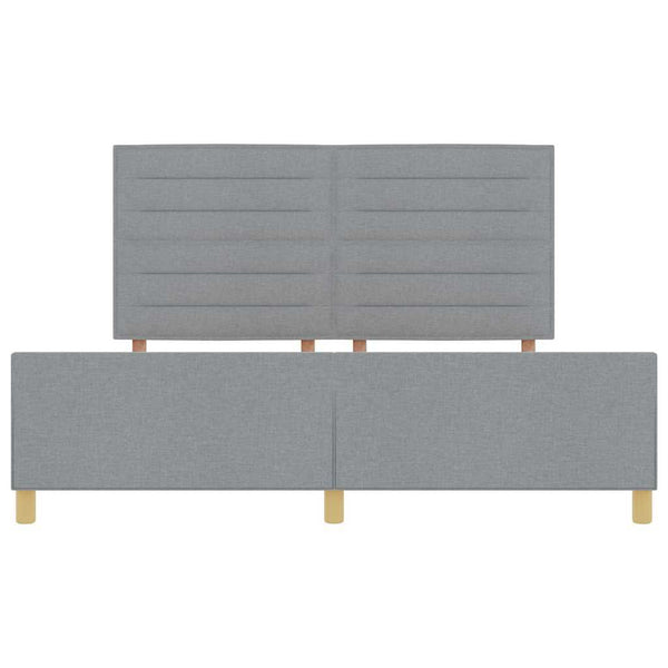 vidaXL Bed Frame with Headboard Light Grey 180 x 200 cm Fabric