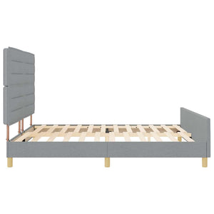 vidaXL Bed Frame with Headboard Light Grey 180 x 200 cm Fabric
