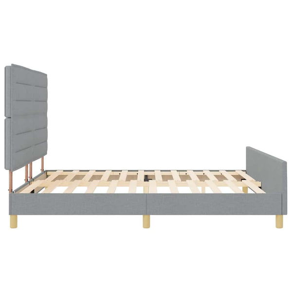 vidaXL Bed Frame with Headboard Light Grey 180 x 200 cm Fabric