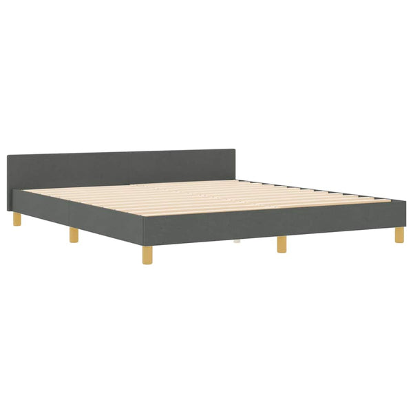 vidaXL Bed Frame with Headboard Dark Grey 180 x 200 cm Fabric