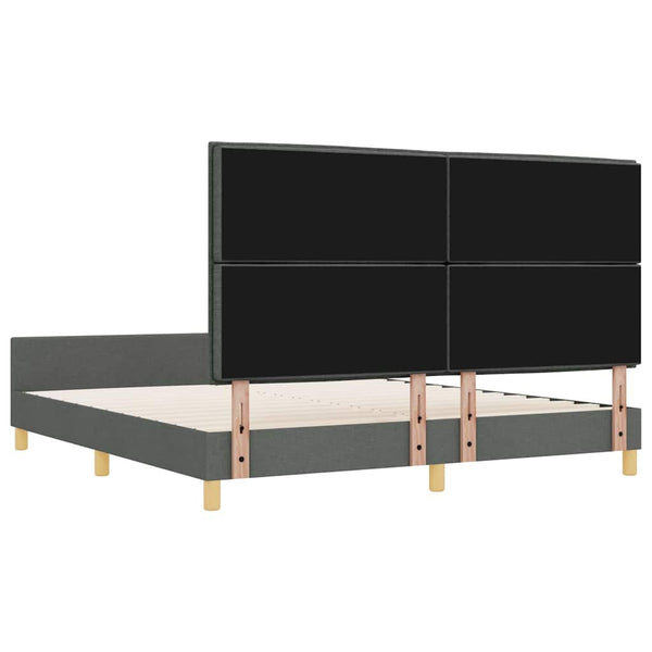 vidaXL Bed Frame with Headboard Dark Grey 180 x 200 cm Fabric