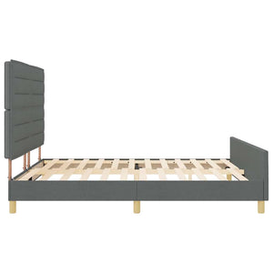 vidaXL Bed Frame with Headboard Dark Grey 180 x 200 cm Fabric