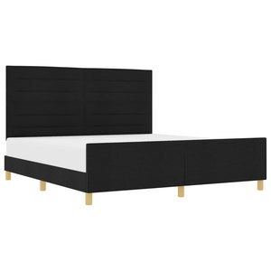 vidaXL Bed Frame with Headboard Black 180 x 200 cm Fabric