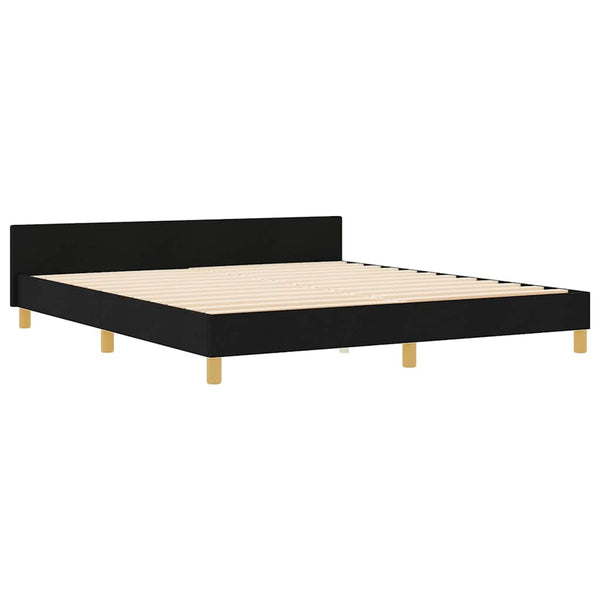 vidaXL Bed Frame with Headboard Black 180 x 200 cm Fabric