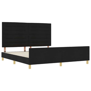 vidaXL Bed Frame with Headboard Black 180 x 200 cm Fabric