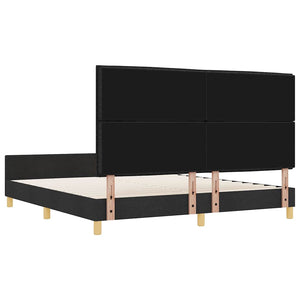 vidaXL Bed Frame with Headboard Black 180 x 200 cm Fabric