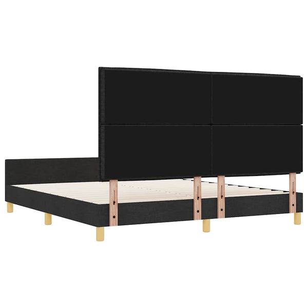 vidaXL Bed Frame with Headboard Black 180 x 200 cm Fabric