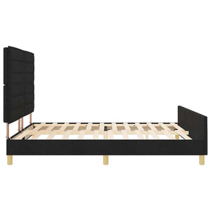 vidaXL Bed Frame with Headboard Black 180 x 200 cm Fabric