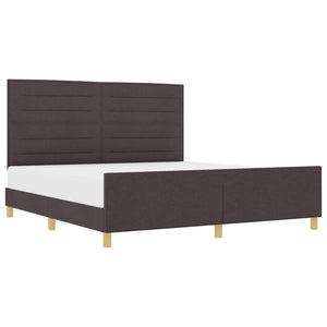 vidaXL Bed Frame with Headboard Dark Brown 180 x 200 cm Fabric