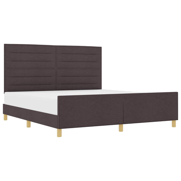vidaXL Bed Frame with Headboard Dark Brown 180 x 200 cm Fabric