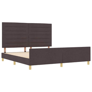 vidaXL Bed Frame with Headboard Dark Brown 180 x 200 cm Fabric