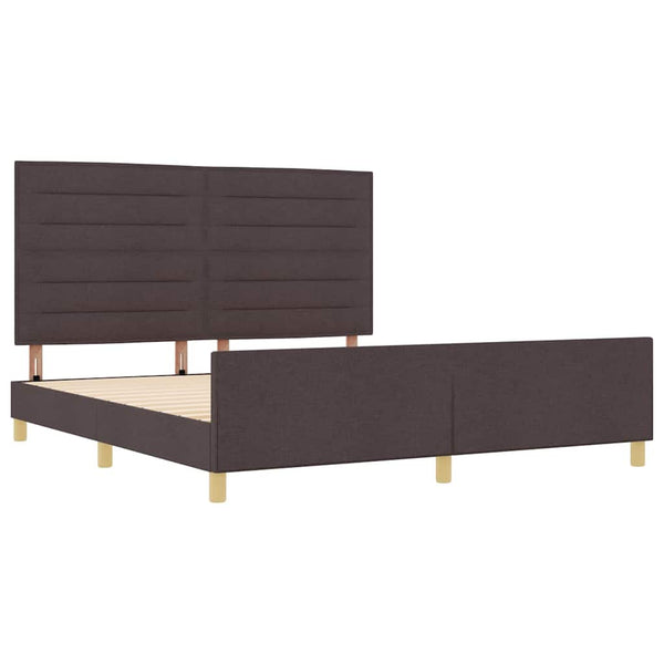 vidaXL Bed Frame with Headboard Dark Brown 180 x 200 cm Fabric