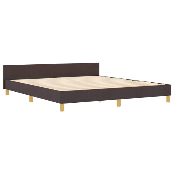 vidaXL Bed Frame with Headboard Dark Brown 180 x 200 cm Fabric