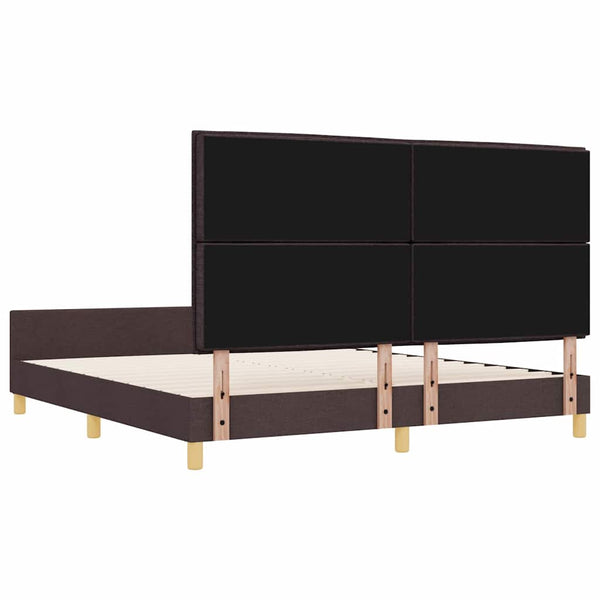 vidaXL Bed Frame with Headboard Dark Brown 180 x 200 cm Fabric