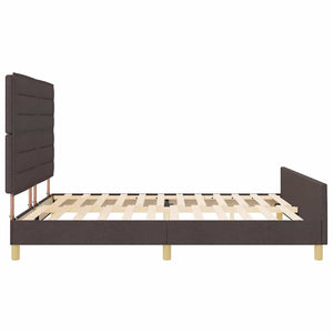 vidaXL Bed Frame with Headboard Dark Brown 180 x 200 cm Fabric