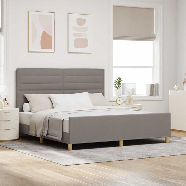 vidaXL Bed Frame with Headboard Taupe 180 x 200 cm Fabric