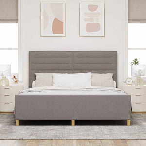 vidaXL Bed Frame with Headboard Taupe 180 x 200 cm Fabric