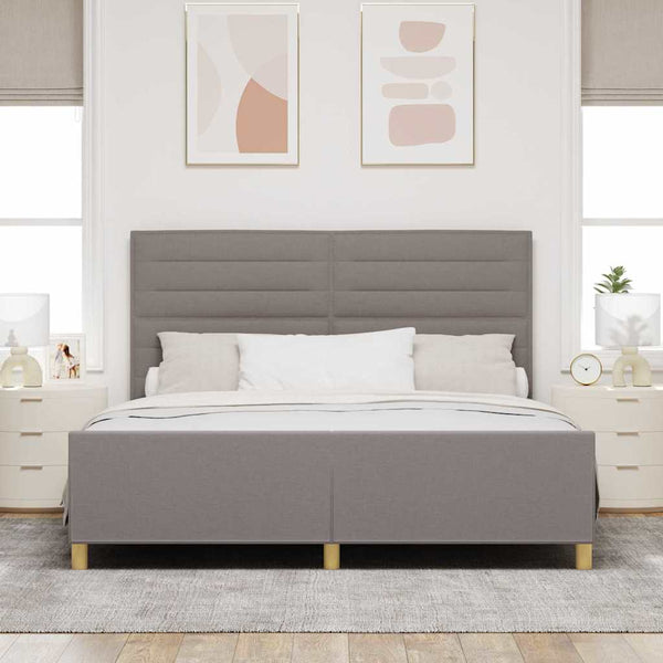 vidaXL Bed Frame with Headboard Taupe 180 x 200 cm Fabric