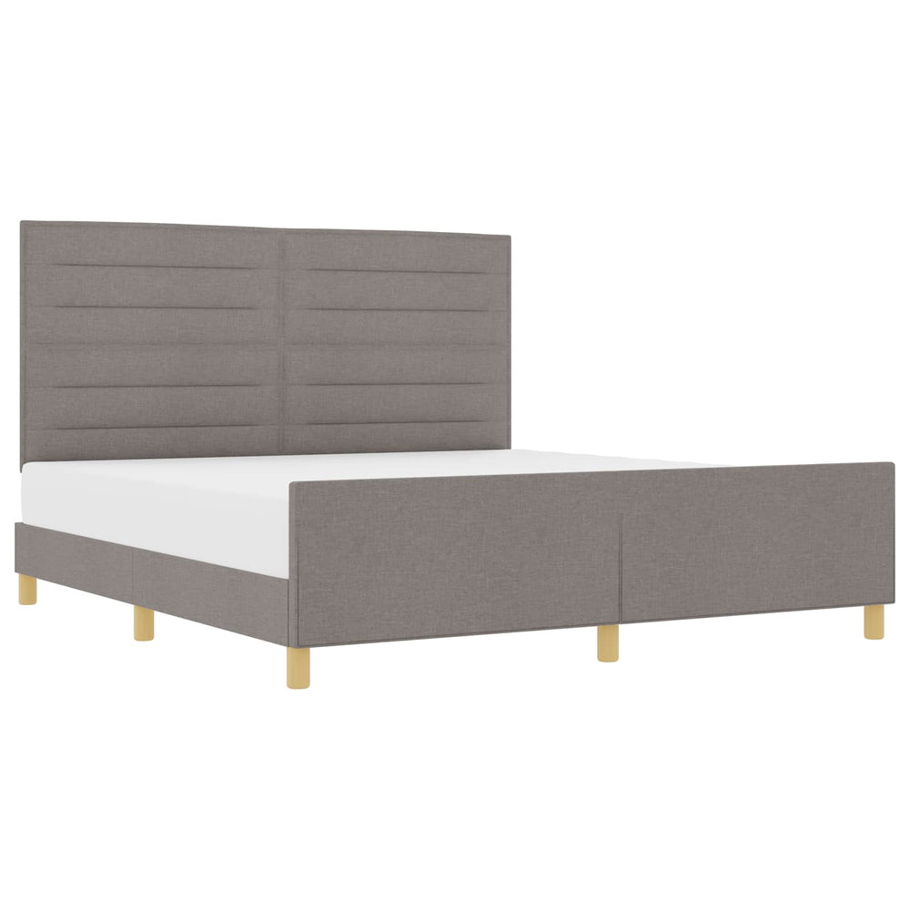 vidaXL Bed Frame with Headboard Taupe 180 x 200 cm Fabric