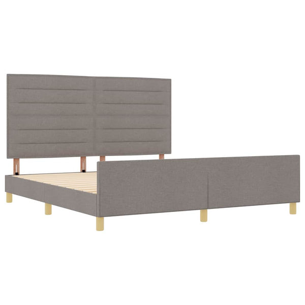 vidaXL Bed Frame with Headboard Taupe 180 x 200 cm Fabric