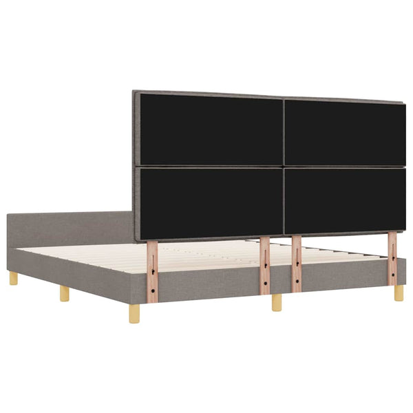vidaXL Bed Frame with Headboard Taupe 180 x 200 cm Fabric