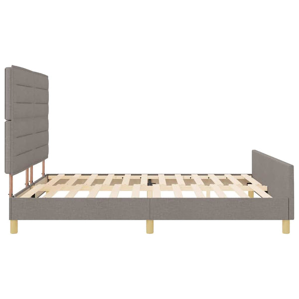 vidaXL Bed Frame with Headboard Taupe 180 x 200 cm Fabric