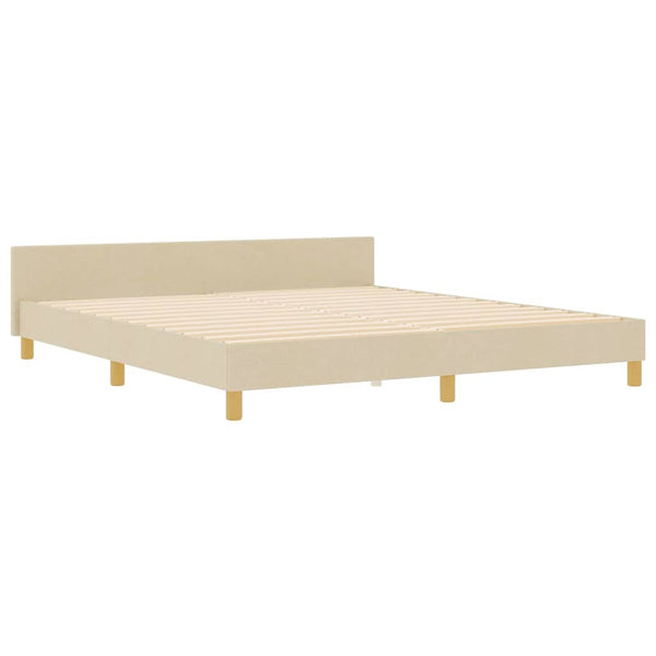 vidaXL Bed Frame with Headboard Cream 180 x 200 cm Fabric