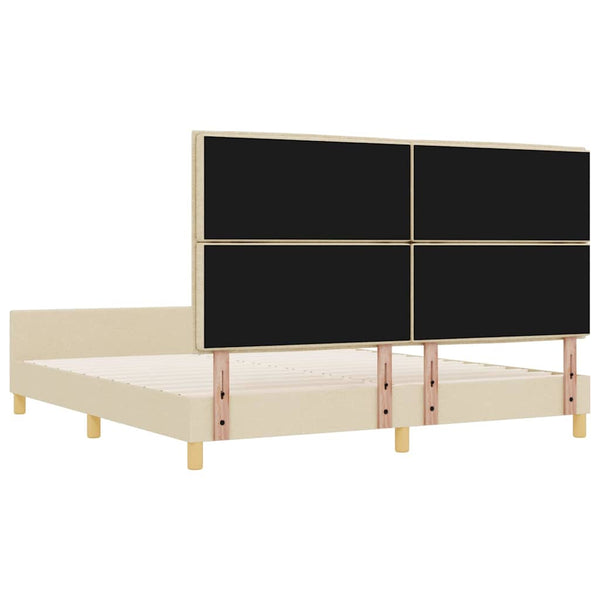 vidaXL Bed Frame with Headboard Cream 180 x 200 cm Fabric