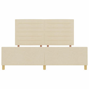 vidaXL Bed Frame with Headboard Cream 180 x 200 cm Fabric