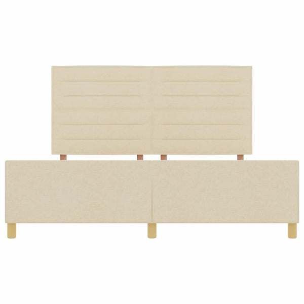 vidaXL Bed Frame with Headboard Cream 180 x 200 cm Fabric