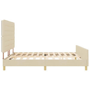 vidaXL Bed Frame with Headboard Cream 180 x 200 cm Fabric