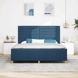 vidaXL Bed Frame with Headboard Blue 180 x 200 cm Fabric