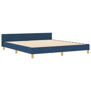vidaXL Bed Frame with Headboard Blue 180 x 200 cm Fabric